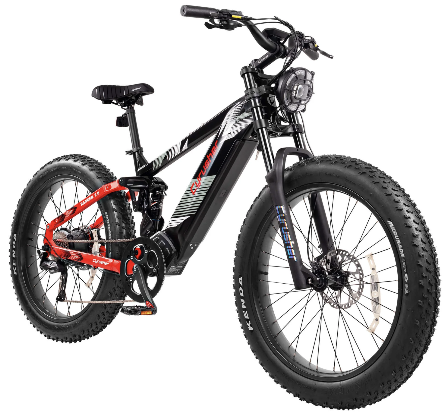 Cyrusher Ranger 2.0 celoodpružené horské elektrokolo Fatbike pro všechny terény černé