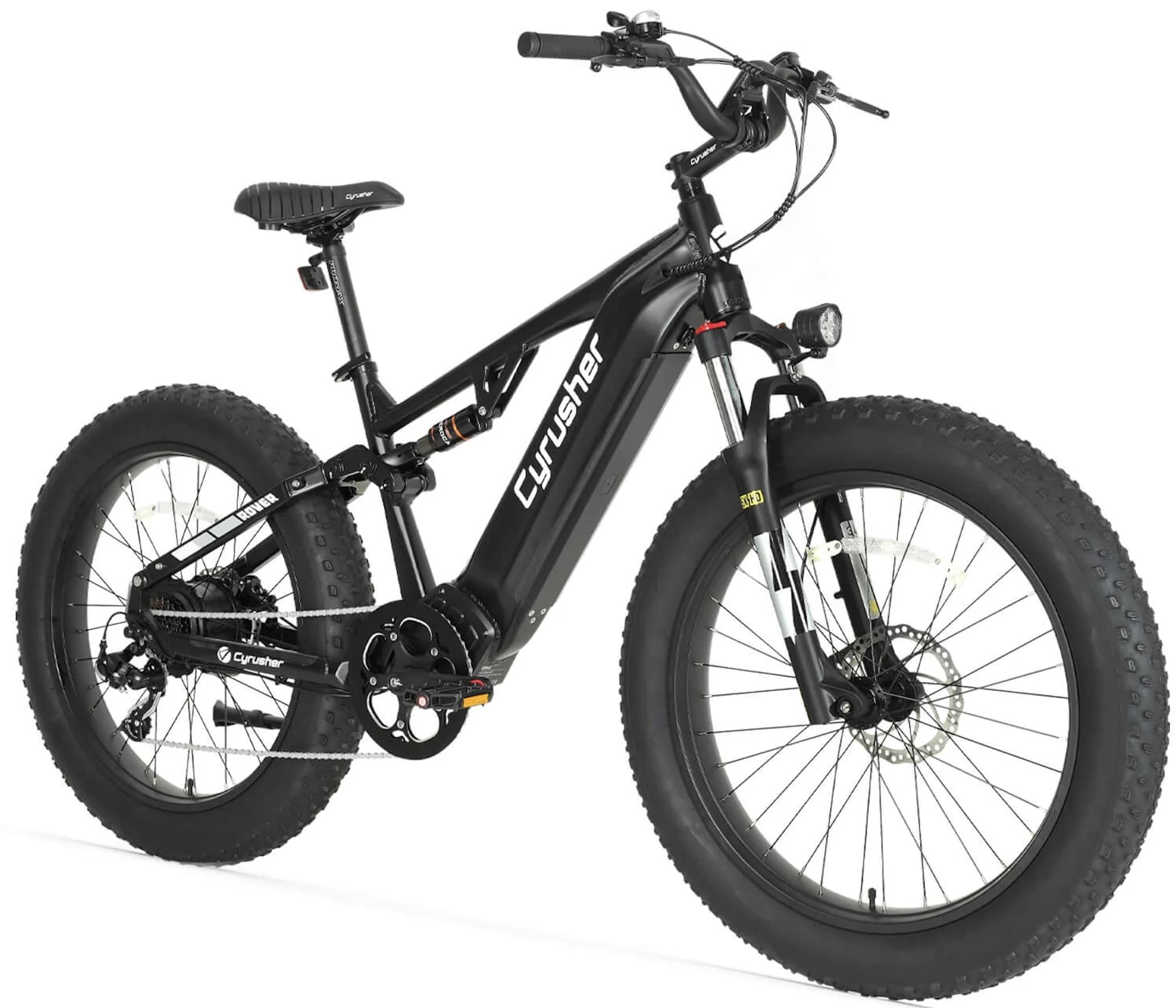 Cyrusher Rover celoodpružené elektrokolo Fatbike černé