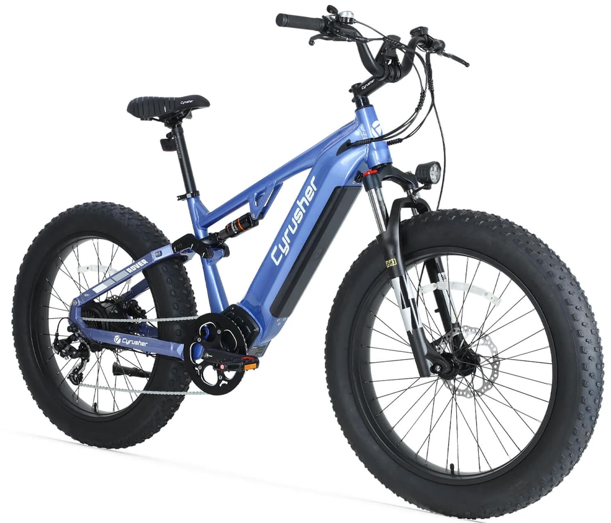 Cyrusher Rover celoodpružené elektrokolo Fatbike modré