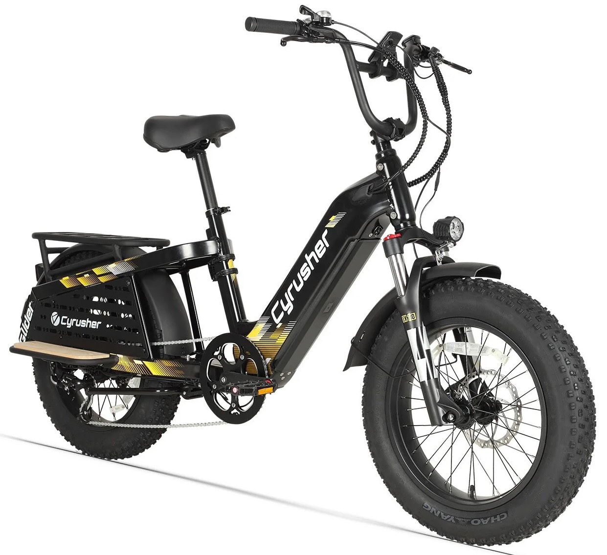 Cyrusher Glider nákladní elektrokolo s nízkým rámem černé