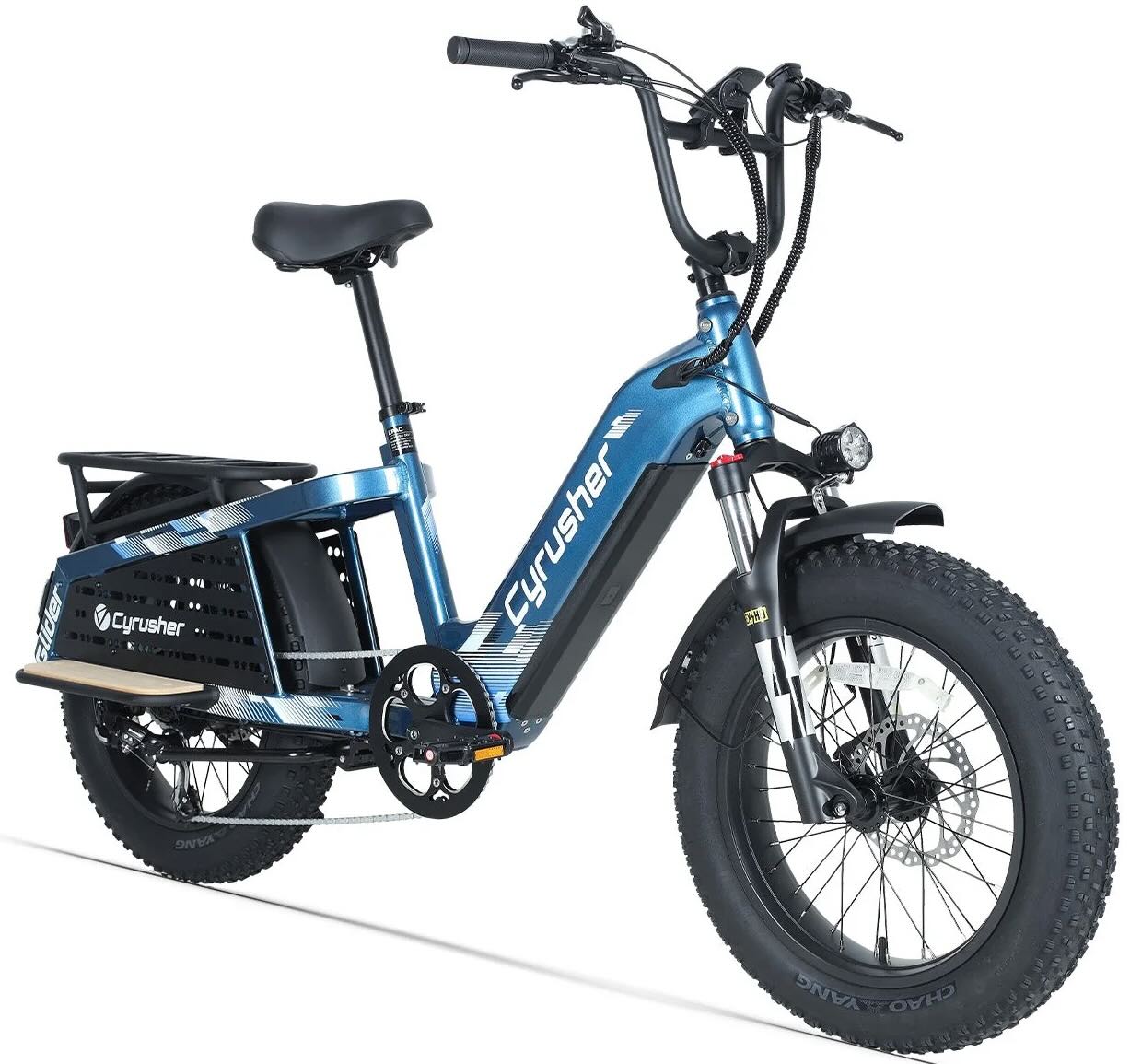 Cyrusher Glider nákladní elektrokolo s nízkým rámem modré