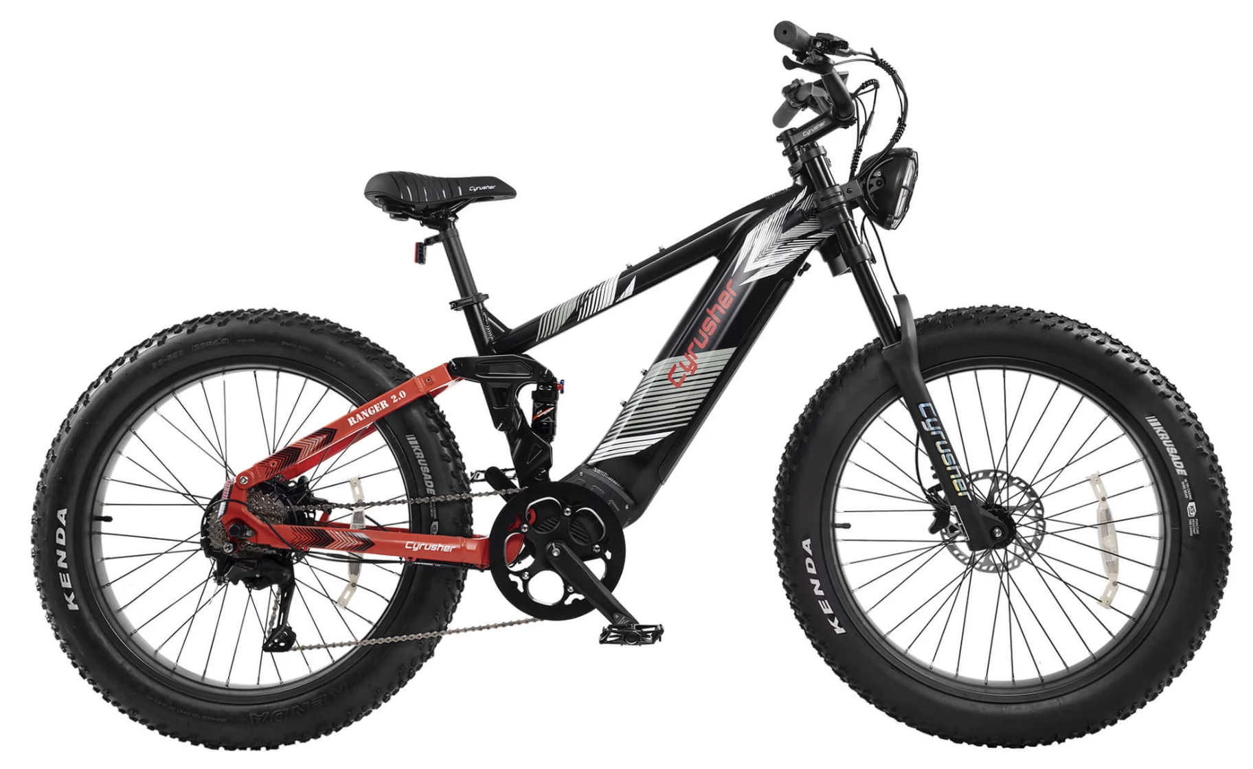 Cyrusher Ranger 2.0 celoodpružené horské elektrokolo Fatbike pro všechny terény černé