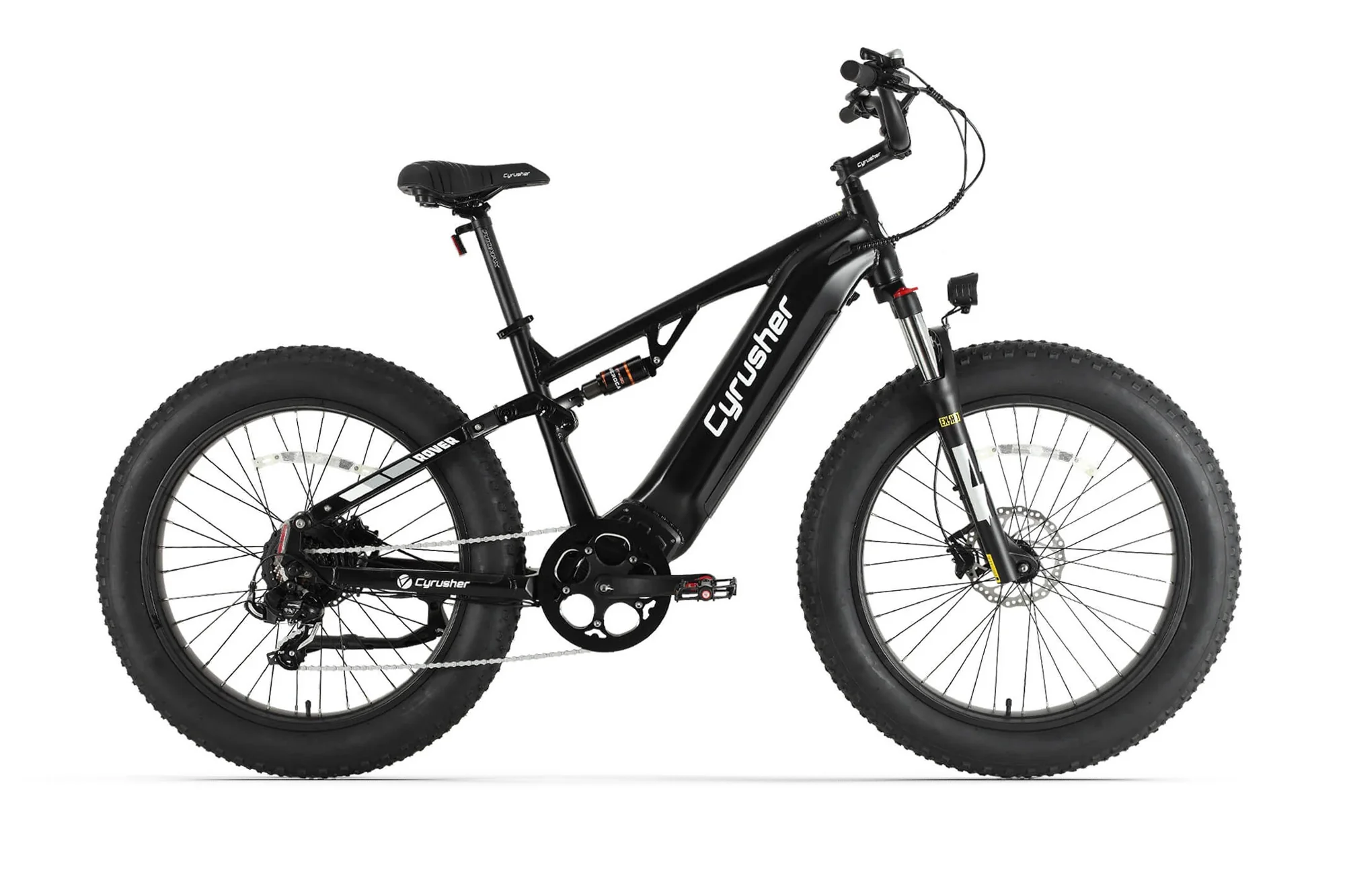 Cyrusher Rover celoodpružené elektrokolo Fatbike černé