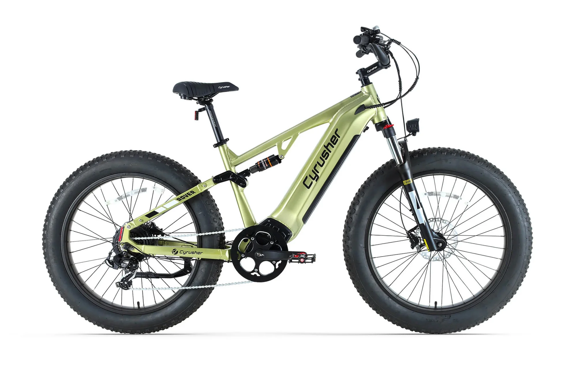 Cyrusher Rover celoodpružené elektrokolo Fatbike zelené