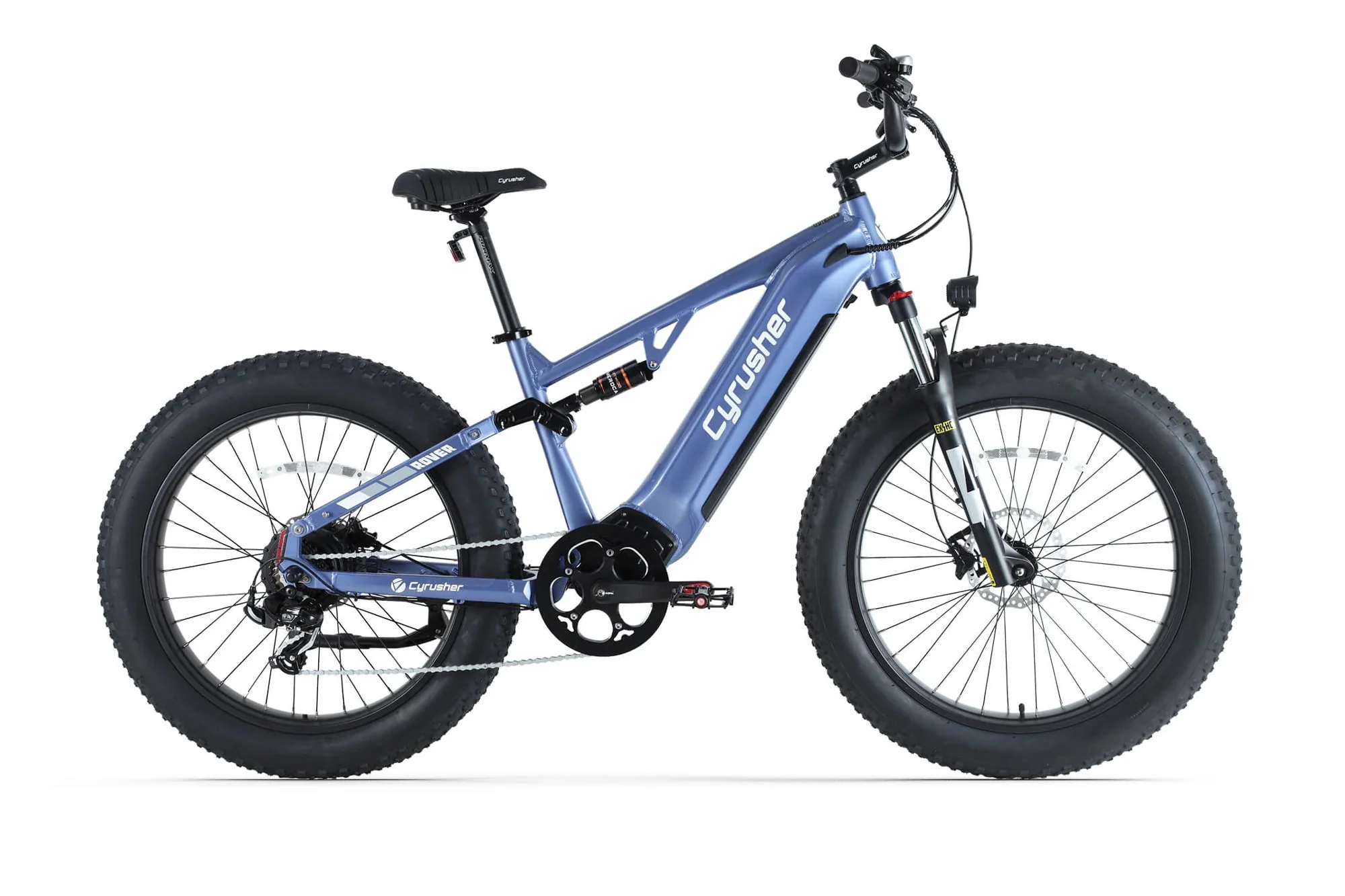 Cyrusher Rover celoodpružené elektrokolo Fatbike modré